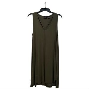 Press Dress sleeveless v-neck army green dress Size s